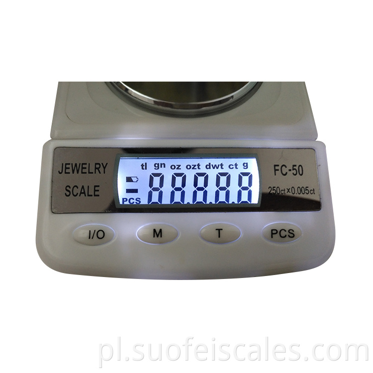 Przenośna cyfrowa skala biżuterii FC-50 0,001G LCD